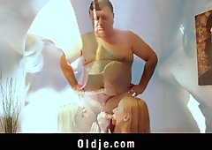 Blonde teens and fat old man dirty fornication