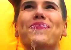 Nasty whore China Doll throat fucked pissed on and the slammed in the ass