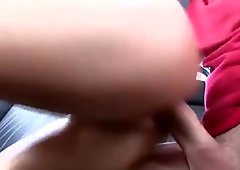 Busty blonde backseat banged and jizzed