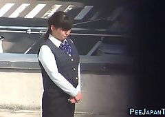 Asian ho pees panties