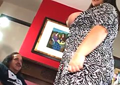 Chubby slut shows  her saggy tits and gets her slit fingerfcued