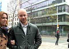 Amazing Busty Teen and Her BF Gets Money for Public SEX