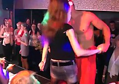 Raunchy hotties make out in the club