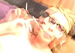 Hot cougar Lucy Rose smoking