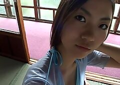 Cameltoe and erect nipples of delicious Japanese gall Megami no Sugao