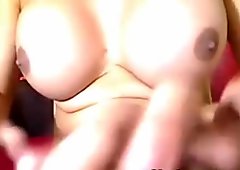 Shemale with Massive Tits Plays Her Big Cock