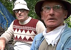 2 filthy Old farts get the goodies of a horny girl