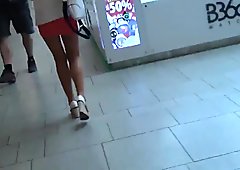 Public Shiny Pantyhose Miniskirt 2