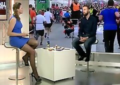 France Pierron in heels and pantyhose