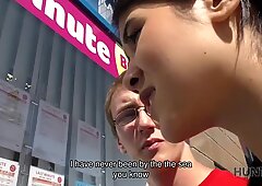 HUNT4K. Nerdy cuckold watches girlfriend fucked by muscular stranger