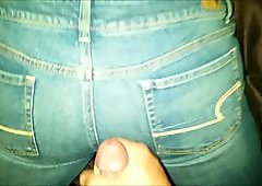 Cumshot on American Eagle jeans