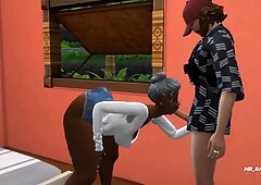Curvy ebony granny, The Sims 4