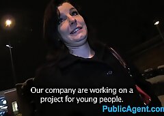 PublicAgent Black haired amateur strips off for fake advertising job