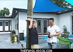 Tied Up Twink Nephew Johnny Hunter Fucked By Hot Uncle Jax Thirio Outdoors