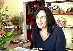 F-Sized Tits Mature Get Fucked in Flower Store