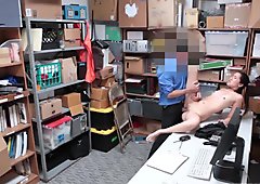 Asian teen thief Jade Noir with the officer