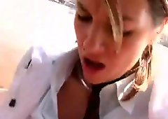 Euro coed gets her cold cash and fucks