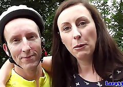 Assucked mature brit cumsprayed on ass