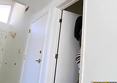 Chocolate China Doll shopping then eating big dick