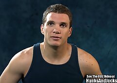Flat Faced Body Builder Beats His Meat